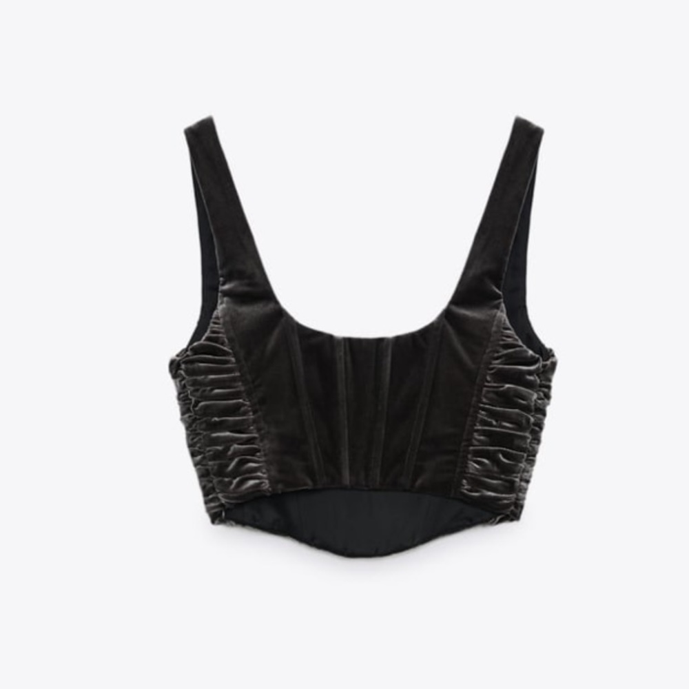 • Zara • Velvet Corset Top - Picture 3 of 5